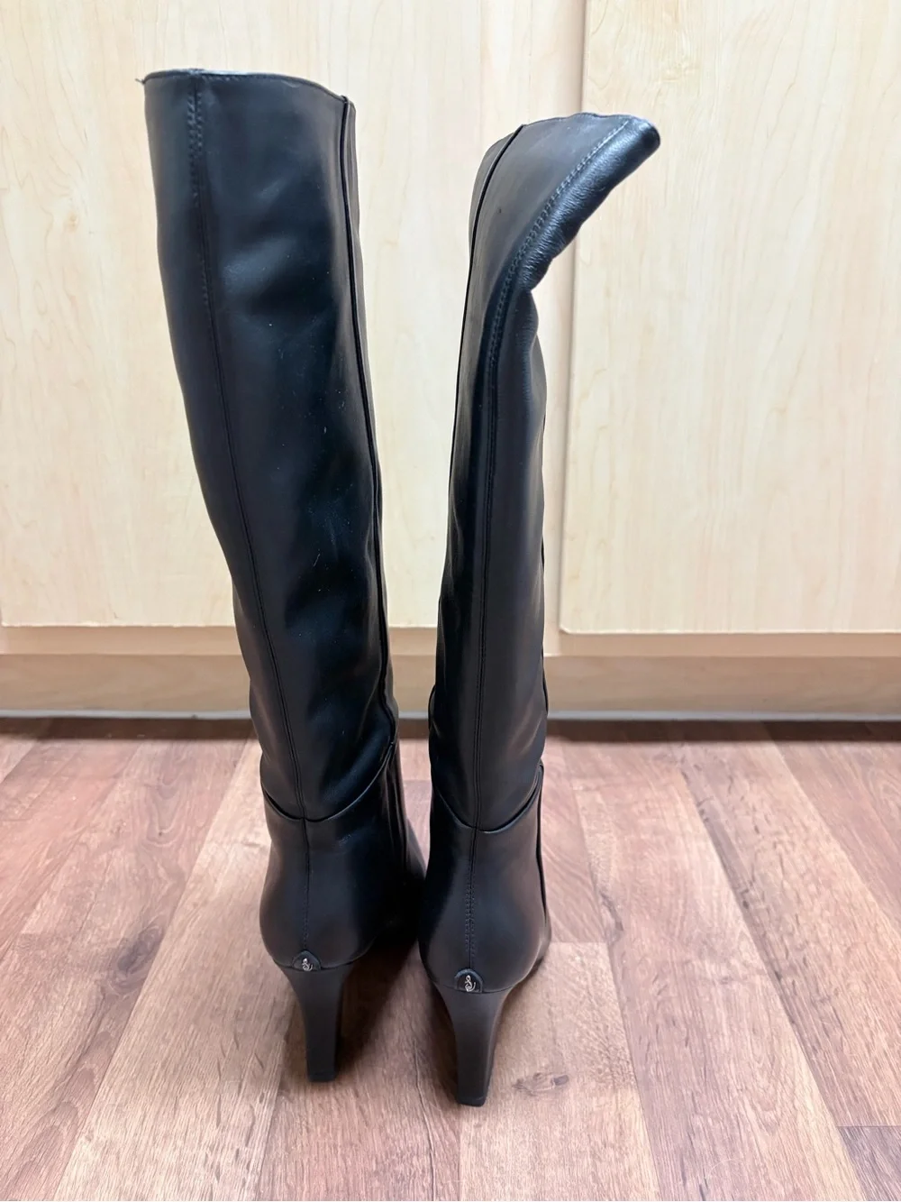 Sam Edelman Black Leather Over-the-Knee Pointed-Toe Boots